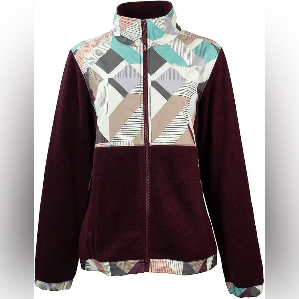 Hooey Girls‎ Geo Print Color Block Soft-shell Fleece Jacket SM